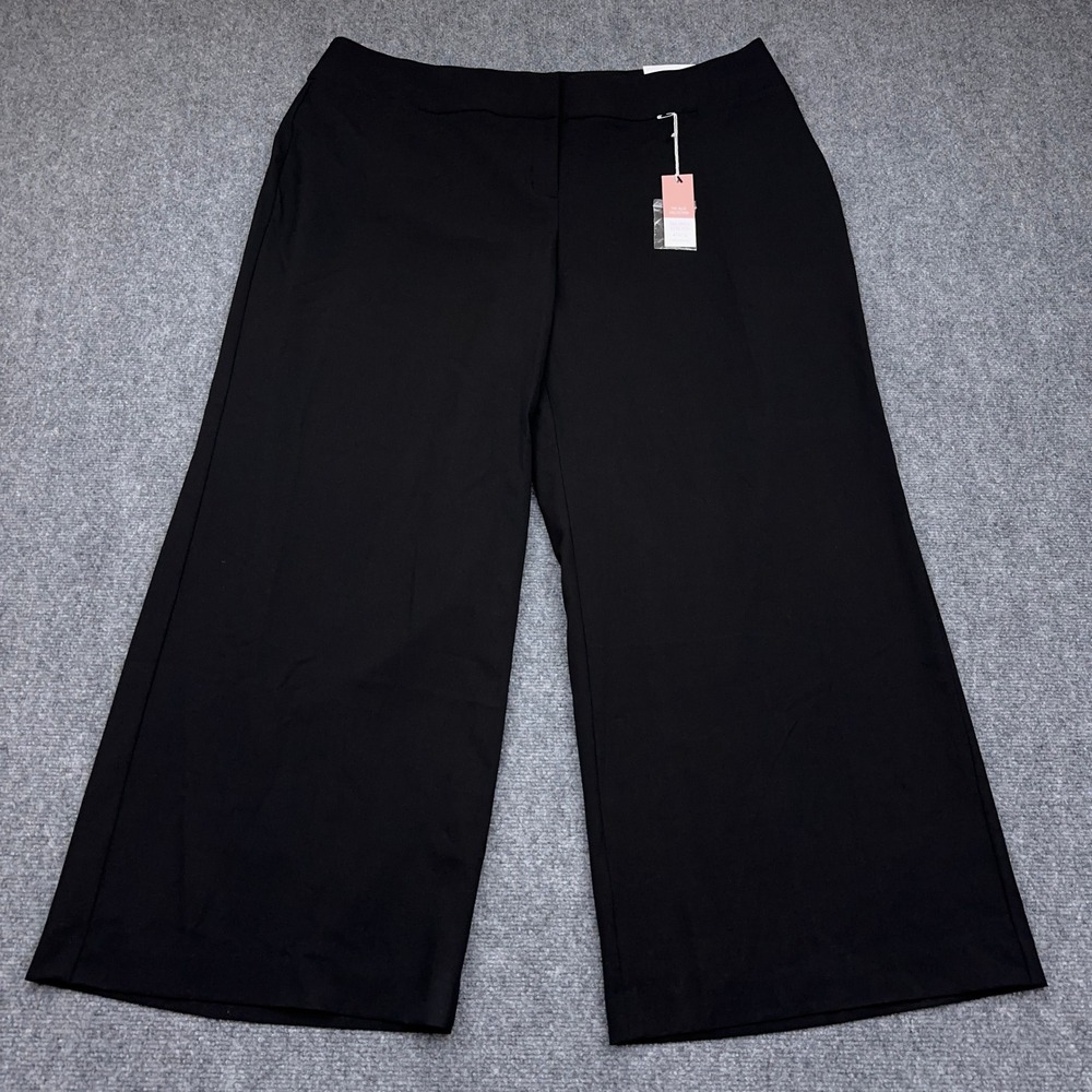 NEW Lane Bryant Allie Wide Leg Pants Womens 24R Black Tailored Stretch No-Gap